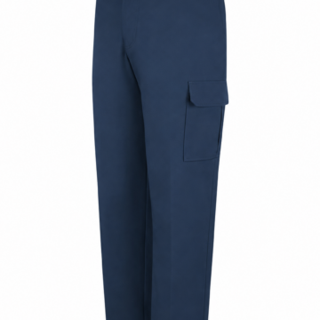 Navy Blue Straight-Leg Cargo Pants with Flap Pocket