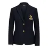 Dark Navy Tailored Blazer with Gold Buttons