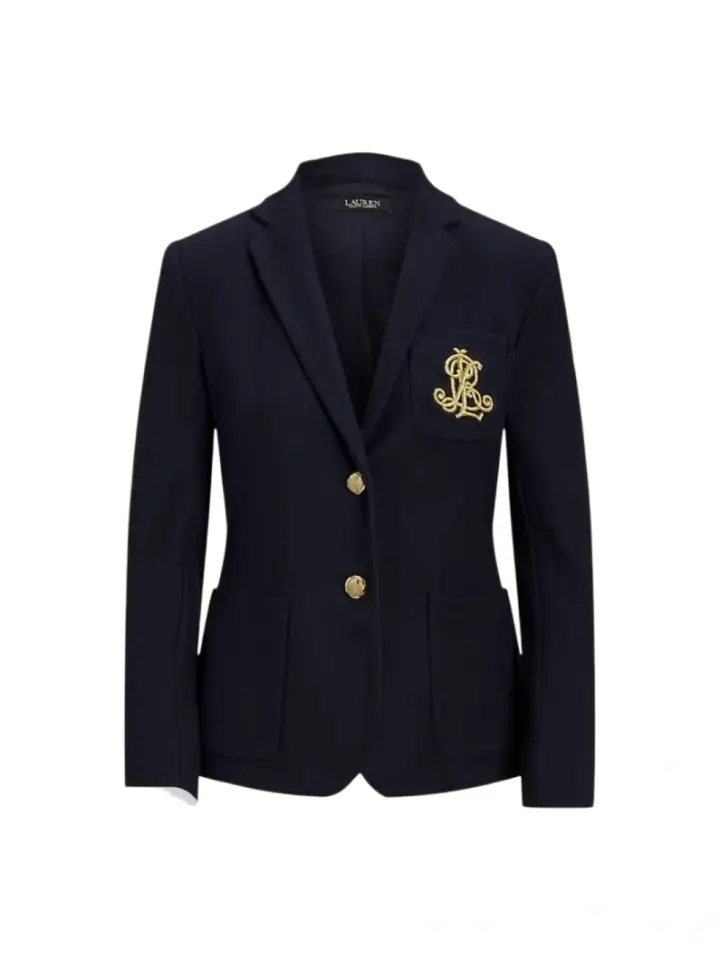 Dark Navy Tailored Blazer with Gold Buttons