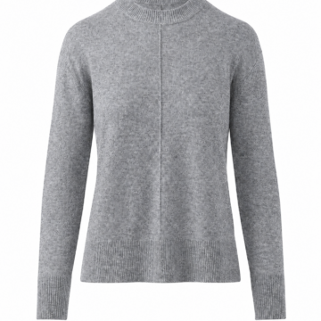 Heather Grey Mock Neck Long-Sleeve Sweater