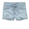 Light Wash Denim Shorts with Lace-Up Front