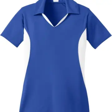 Royal Blue Short-Sleeve Polo Shirt with White Side Panels