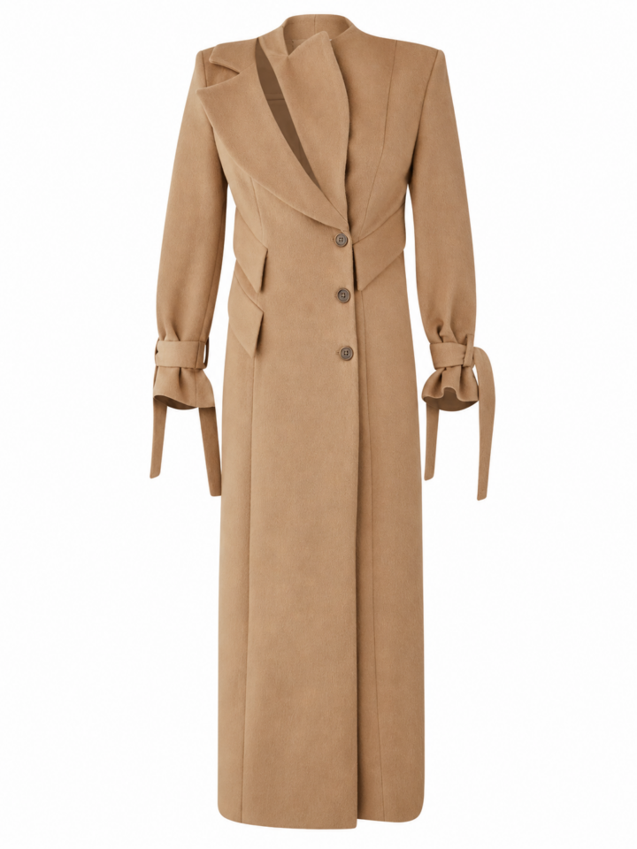 Camel Tailored Long Coat
