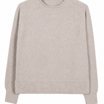 Oatmeal Textured Crewneck Sweater