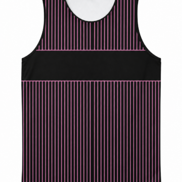Black & Pink Striped Scoop Neck Tank Top