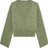 Green Marled Chevron Knit Sweater