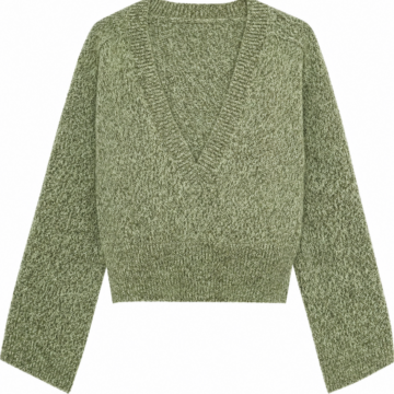 Green Marled Chevron Knit Sweater