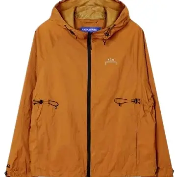 Burnt Orange Hooded Windbreaker Jacket
