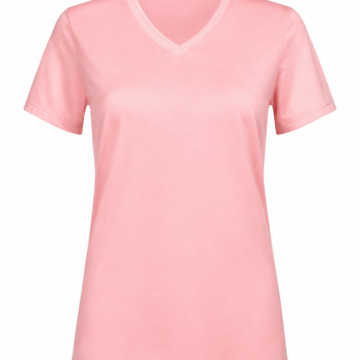 Pink V-Neck Short Sleeve T-Shirt