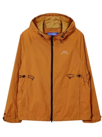 Burnt Orange Hooded Windbreaker Jacket