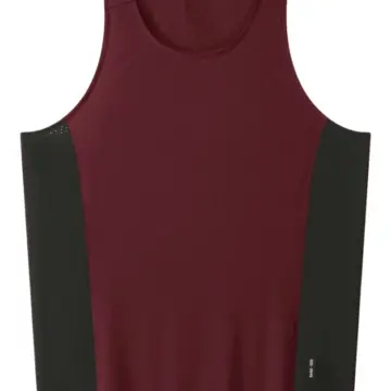 Burgundy Sleeveless Tank Top with Green Side Panels