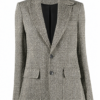 Black and White Herringbone Tailored Blazer